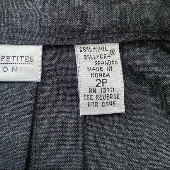 Valerie Stevens Women's Petites Collection Wool Gray Pleated Flare Skirt Size 2 - Picture 3 of 3